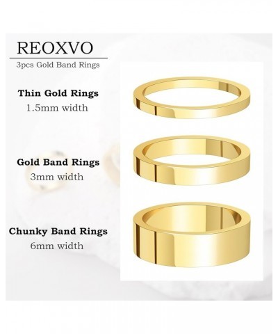 Gold Band Rings Jewelry for Women Trendy 14K Gold Stackable Ring Set for Women Non Tarnish Chunky Thick Rings for Women Size ...