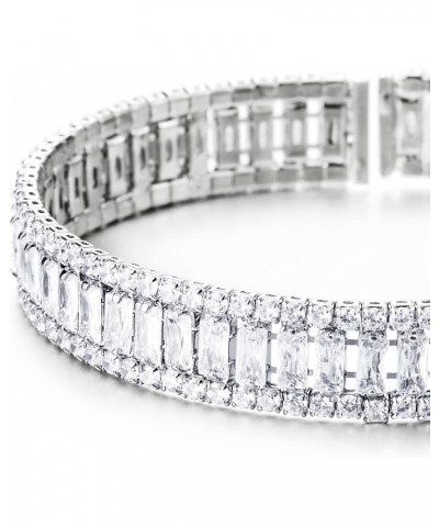 Womens Open Cuff Bangle Bracelet, All-around Cubic Zirconia Pave, Shinny Dazzling $12.87 Bracelets