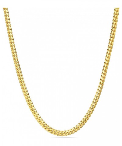 18K Gold Over Solid 925 Sterling Silver 2MM, 2.5MM, 3.5MM, 4MM Miami Cuban Chain Necklace- 16"-30 20 4MM $41.61 Others