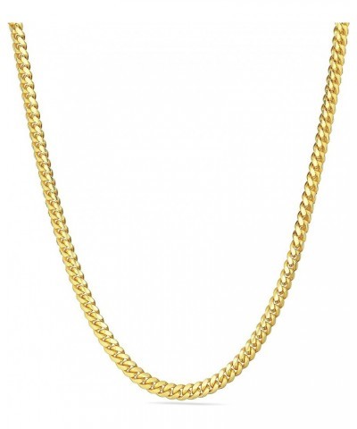 18K Gold Over Solid 925 Sterling Silver 2MM, 2.5MM, 3.5MM, 4MM Miami Cuban Chain Necklace- 16"-30 20 4MM $41.61 Others