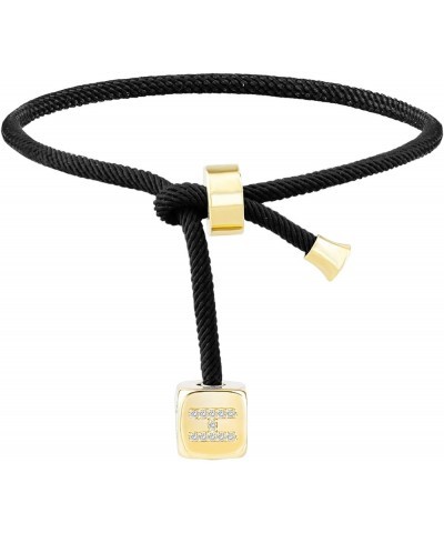 Couples Rope Bracelets 14K Gold Initial Charm Bracelets Matching Friendship Bracelet for Bff Best Friend Gift Black $10.44 Br...