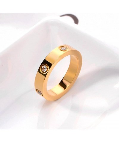 New Classic Round Ring Men Women Fashion Zircon Stainless Steel Finger Ring for Men Women Jewelry Gift (Color : 2, Size : 9) ...