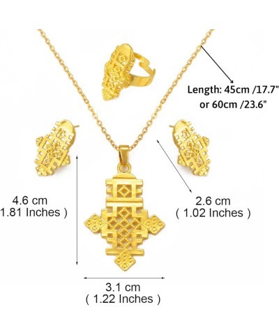 Ethiopian Jewelry - Ethiopian Jewelry for Women Set - Etiopian Jewelry - Ethiopian Cross Jewelry Sets Necklace Earrings Ring ...