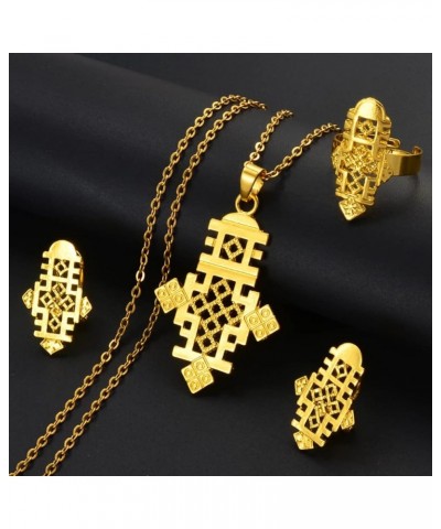 Ethiopian Jewelry - Ethiopian Jewelry for Women Set - Etiopian Jewelry - Ethiopian Cross Jewelry Sets Necklace Earrings Ring ...