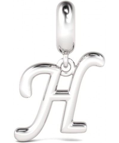 Letter A-Z Pendant Charm 925 Sterling Silver Dangling Charm Fit for Bracelet or Necklace Charm for Women Men Letter H $12.48 ...