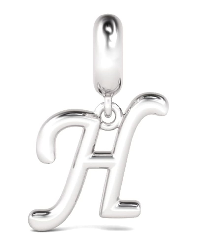 Letter A-Z Pendant Charm 925 Sterling Silver Dangling Charm Fit for Bracelet or Necklace Charm for Women Men Letter H $12.48 ...