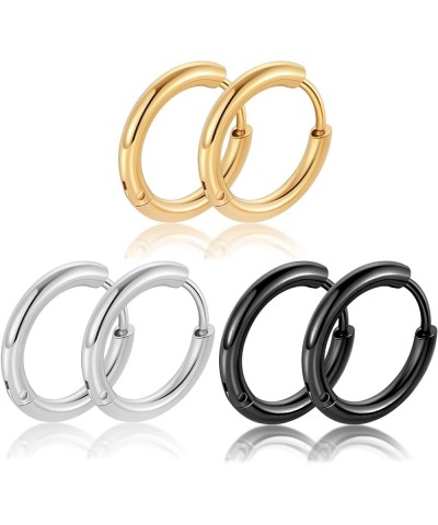 Hypoallergenic Small Hoop Earrings for Women Men,Huggie Tiny Hoop Earrings Sets for Cartilage Tragus,Titanium Surgical Steel ...