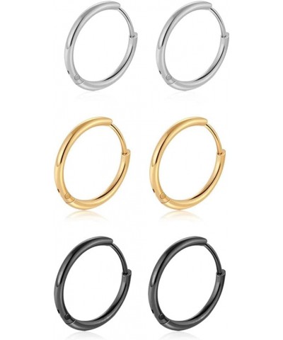 Hypoallergenic Small Hoop Earrings for Women Men,Huggie Tiny Hoop Earrings Sets for Cartilage Tragus,Titanium Surgical Steel ...