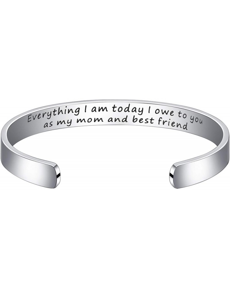 Hand Stamped Bracelet Cuff Bangle for Women Wake Up Kick Ass Repeat Stainless Steel Feminist Jewelry Everything I am today, I...