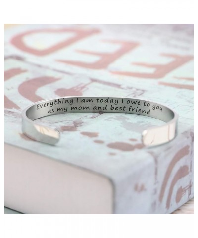 Hand Stamped Bracelet Cuff Bangle for Women Wake Up Kick Ass Repeat Stainless Steel Feminist Jewelry Everything I am today, I...