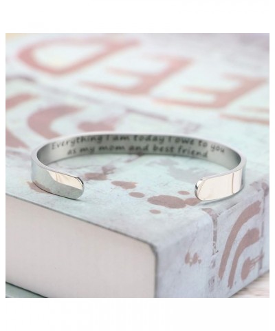 Hand Stamped Bracelet Cuff Bangle for Women Wake Up Kick Ass Repeat Stainless Steel Feminist Jewelry Everything I am today, I...