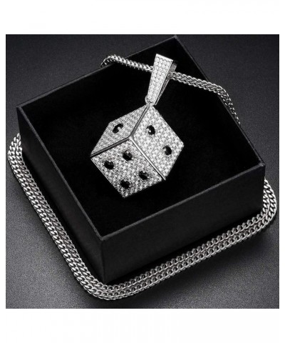 18K Gold/Platinum Plated AAA CZ Iced Out Pendant Necklace for Men Women Simulate Diamond Accents Bling Bling Hip Hop Charm Ne...