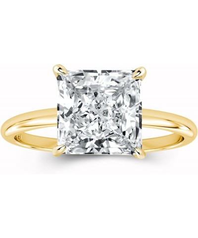 4CT Solitaire Princess Cut Engagement Ring,18K Yellow Gold Plated 925 Sterling Silver Promise Ring 9.5 Yellow Gold $25.60 Rings