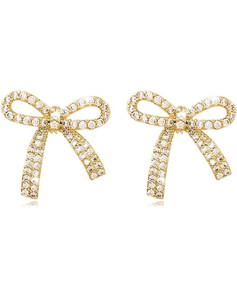 Gold Silver Bow Earrings for Women Sparkly Rhinestone Earrings Bow Stud Earrings Birthday Party Jewelry Christmas Gifts for W...