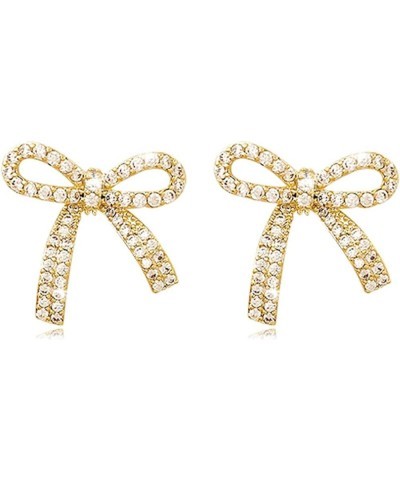 Gold Silver Bow Earrings for Women Sparkly Rhinestone Earrings Bow Stud Earrings Birthday Party Jewelry Christmas Gifts for W...