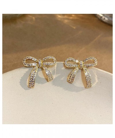 Gold Silver Bow Earrings for Women Sparkly Rhinestone Earrings Bow Stud Earrings Birthday Party Jewelry Christmas Gifts for W...