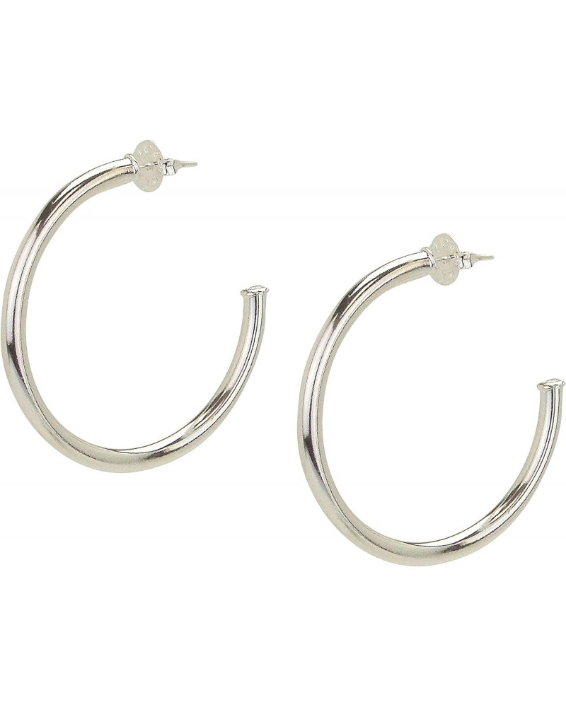 Small Everybody's Favorite 2 Inch Tubular Lightweight Hoop Earrings in Shiny Polished Silver Plated $34.68 Earrings