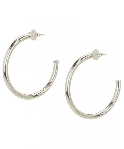 Small Everybody's Favorite 2 Inch Tubular Lightweight Hoop Earrings in Shiny Polished Silver Plated $34.68 Earrings