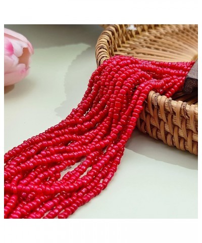 Fashion Multi Layer Strand Collar Colorful Chunky Necklace for Women Tropic Boho Style Necklace Red $10.99 Necklaces