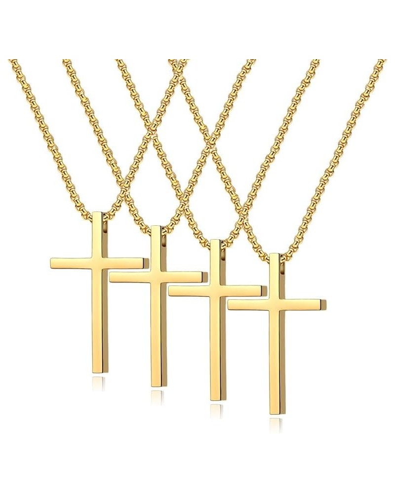 cross necklace for Mens and womens gold silver black stainless steel silver Cross Pendant Necklace Simple Cute Necklaces for ...