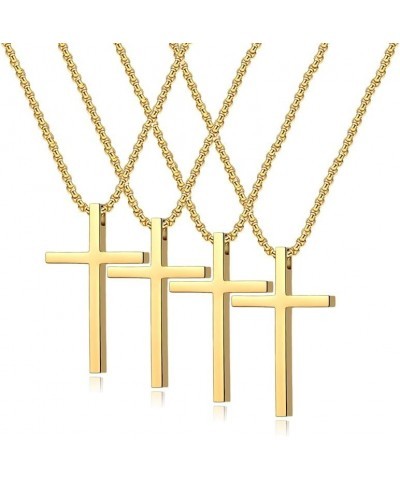 cross necklace for Mens and womens gold silver black stainless steel silver Cross Pendant Necklace Simple Cute Necklaces for ...