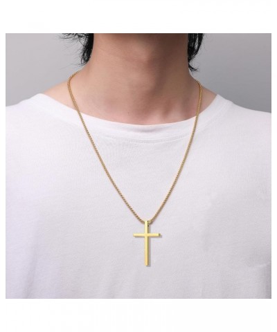 cross necklace for Mens and womens gold silver black stainless steel silver Cross Pendant Necklace Simple Cute Necklaces for ...