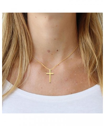 cross necklace for Mens and womens gold silver black stainless steel silver Cross Pendant Necklace Simple Cute Necklaces for ...