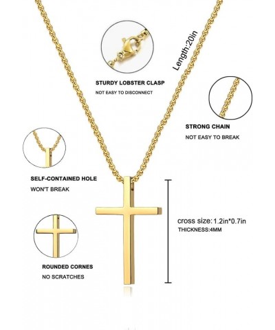 cross necklace for Mens and womens gold silver black stainless steel silver Cross Pendant Necklace Simple Cute Necklaces for ...