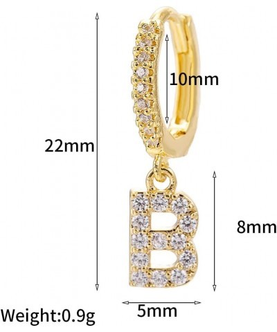 1Pairs Cubic Zircon Initial A-Z Letter Huggies Clip Earrings Dainty Alphabet CZ Round Dangle Clip Earrings for Women Jewelry ...