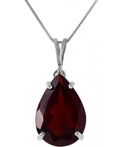 14k White Gold Pendant Necklace with Stunning 5 Carat (CTW) Natural Garnet Gemstone Pendant 14.0 Inches $130.50 Necklaces