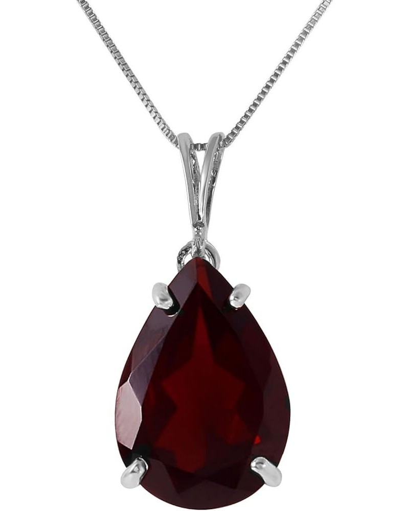 14k White Gold Pendant Necklace with Stunning 5 Carat (CTW) Natural Garnet Gemstone Pendant 14.0 Inches $130.50 Necklaces