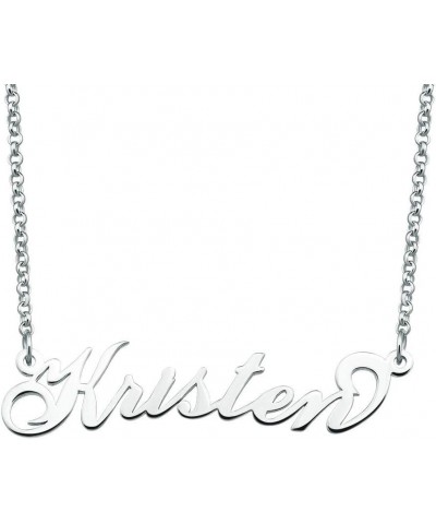 Personalized Name Necklace Sterling Silver Pendant Customized Custom Kristen (316 Stainless Steel) $10.99 Necklaces