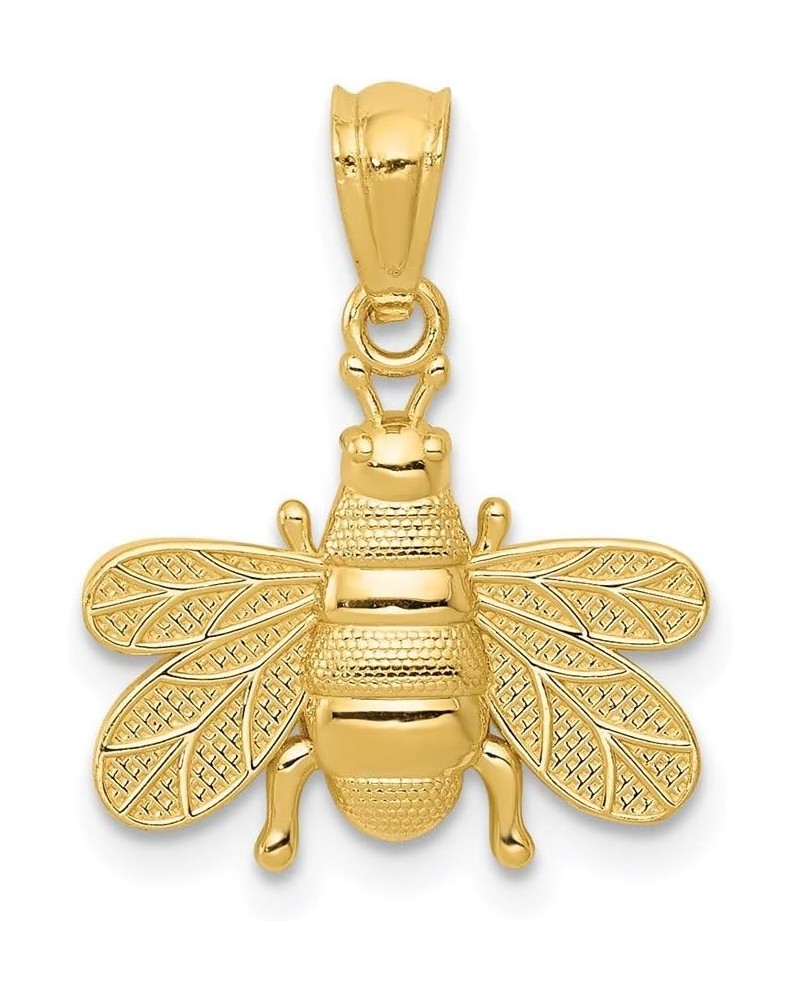 14k Yellow Gold Solid Polished Bee Charm Pendant $34.80 Pendants