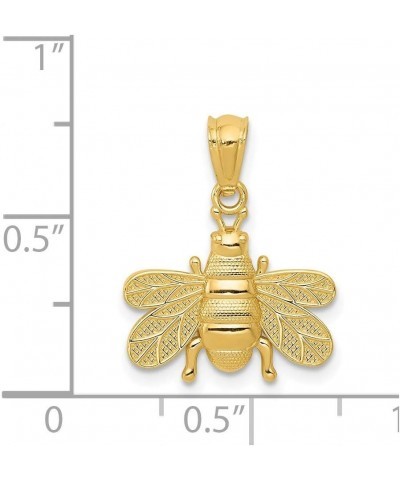 14k Yellow Gold Solid Polished Bee Charm Pendant $34.80 Pendants