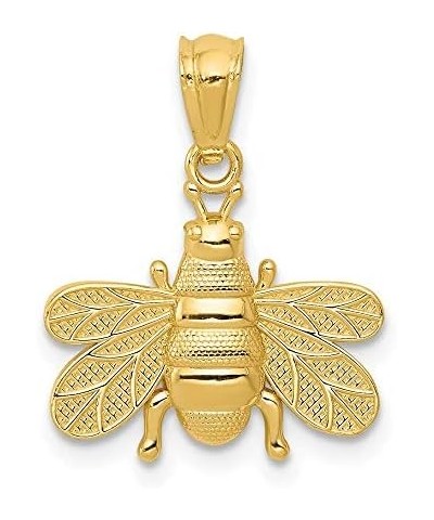 14k Yellow Gold Solid Polished Bee Charm Pendant $34.80 Pendants