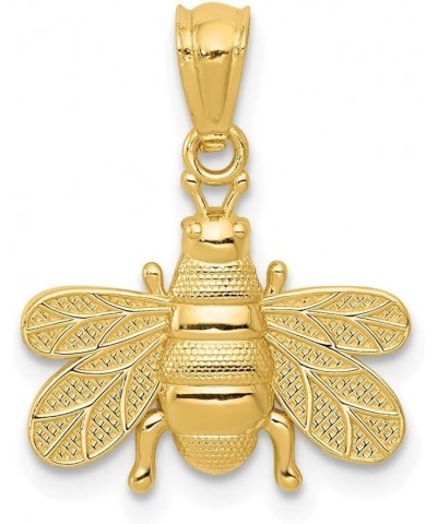 14k Yellow Gold Solid Polished Bee Charm Pendant $34.80 Pendants