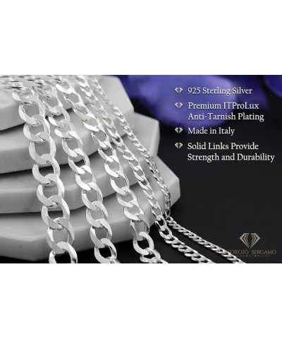 925 Italian Sterling Silver 2mm - 10mm Solid Cuban Chain, ITProLux Curb Link Necklace & Bracelet 2.5mm $12.76 Necklaces