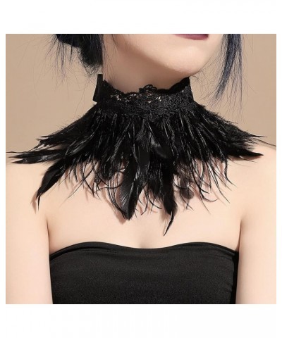 Gothic Feather Lace Choker Necklace Black Neck Wrap Halloween Party Accessoires NK308 $7.79 Necklaces