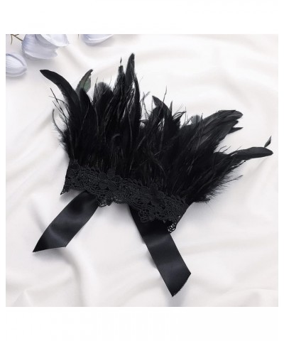 Gothic Feather Lace Choker Necklace Black Neck Wrap Halloween Party Accessoires NK308 $7.79 Necklaces