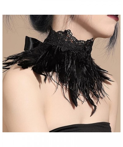 Gothic Feather Lace Choker Necklace Black Neck Wrap Halloween Party Accessoires NK308 $7.79 Necklaces