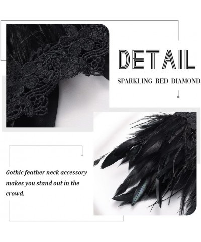 Gothic Feather Lace Choker Necklace Black Neck Wrap Halloween Party Accessoires NK308 $7.79 Necklaces