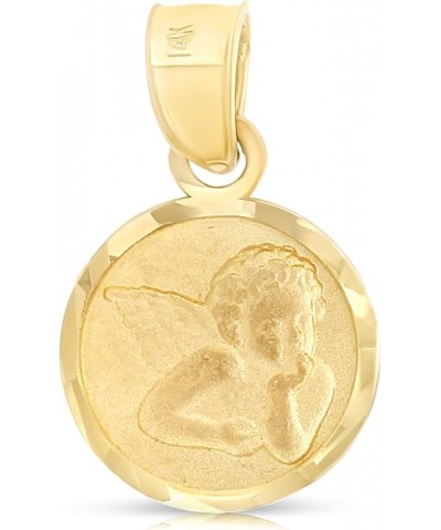 14K Gold Dainty Angel Pendant Religious Charm with 0.5mm Box Chain Necklace For Women 18 Inches $65.60 Necklaces