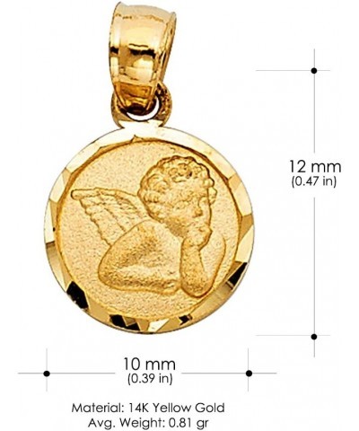 14K Gold Dainty Angel Pendant Religious Charm with 0.5mm Box Chain Necklace For Women 18 Inches $65.60 Necklaces