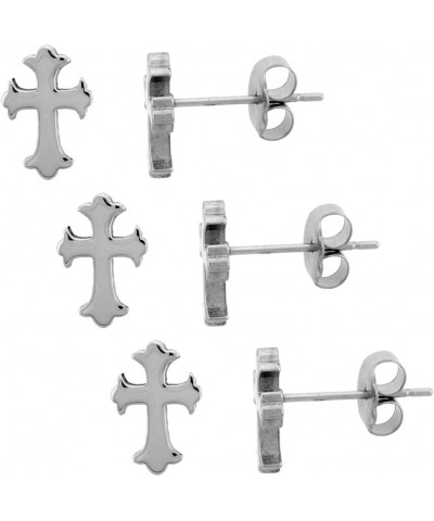 Small Stainless Steel Gothic Cross Stud Earrings 1-10 Pack 3/8 inch 1 Pair $11.66 Earrings