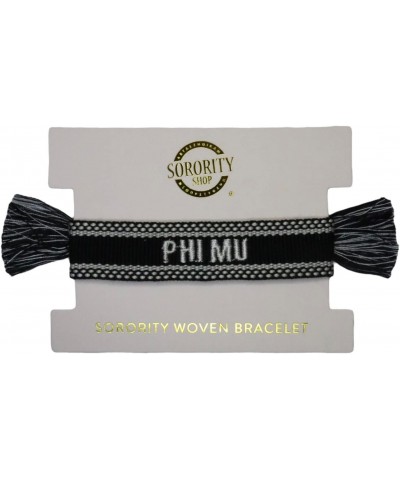 Sigma Delta Tau Bracelet — Woven Bracelet, Black and White Design with SDT Sorority Name and Tassels, Greek Sorority Jewelry ...