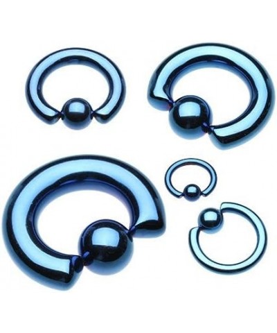 Basic Steel Captive Bead Ring 316L Surgical Steel (Sold Individually) 8g 12mm (6mm Ball) Blue $8.95 Body Jewelry