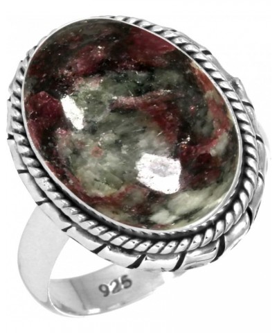 925 Sterling Silver Handmade Ring for Women 12x16 Oval Gemstone Costume Silver Jewelry for Gift (99035_R) Eudialyte $21.08 Rings