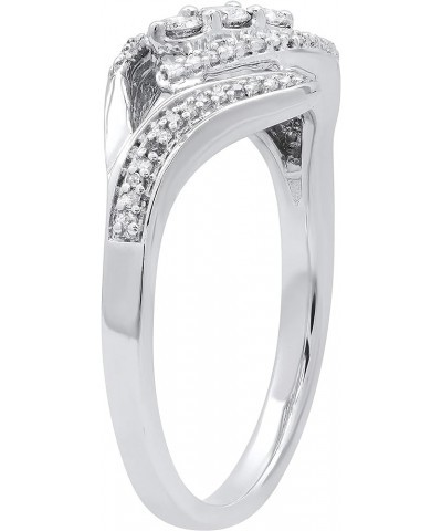 0.25 Carat (ctw) Round White Diamond Swirl 3 Stone Engagement Ring for Women in 925 Sterling Silver 7.5 $59.65 Rings