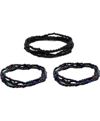 3 Piece Waist Beads Chains Set Colorful Summer African Belly Chain Elastic Waist Beads for Weight Loss Body Chains Bikini Bea...