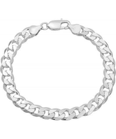 3mm-16mm Solid .925 Sterling Silver Italian Beveled Curb Chain Bracelet 10.0 Inches 8.5mm Bracelet $21.15 Bracelets